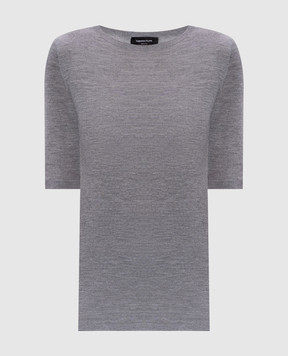Fabiana Filippi Grey melange cashmere and silk top MAD216F001N907