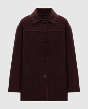 Max Mara GIUGNO burgundy wool coat SMMGIUGNO