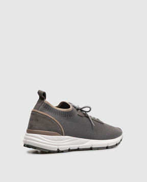 Peserico Grey combination sneakers with logo print R79081C0CC914