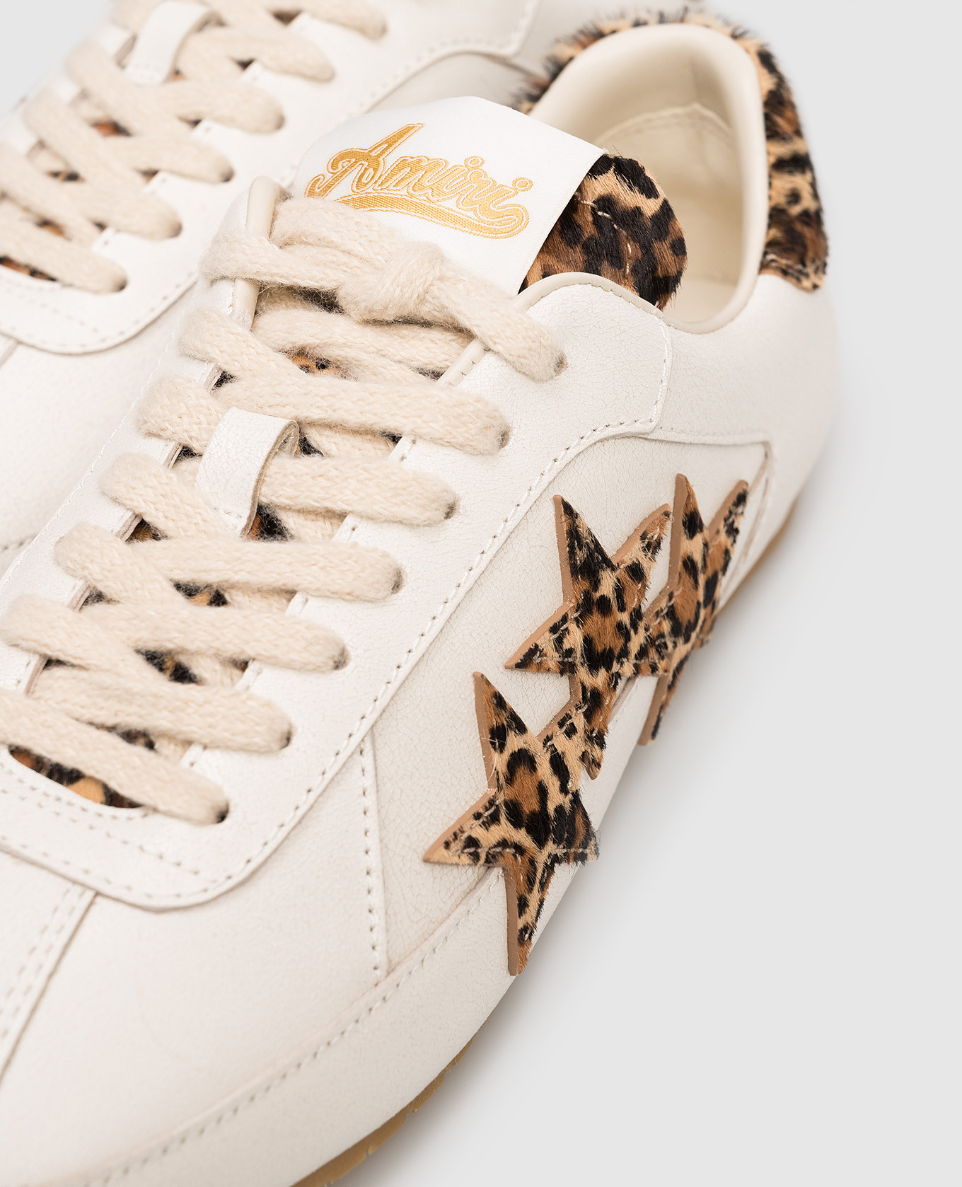 LEOPARD PACIFIC white leather sneakers with animal print AMIRI 5