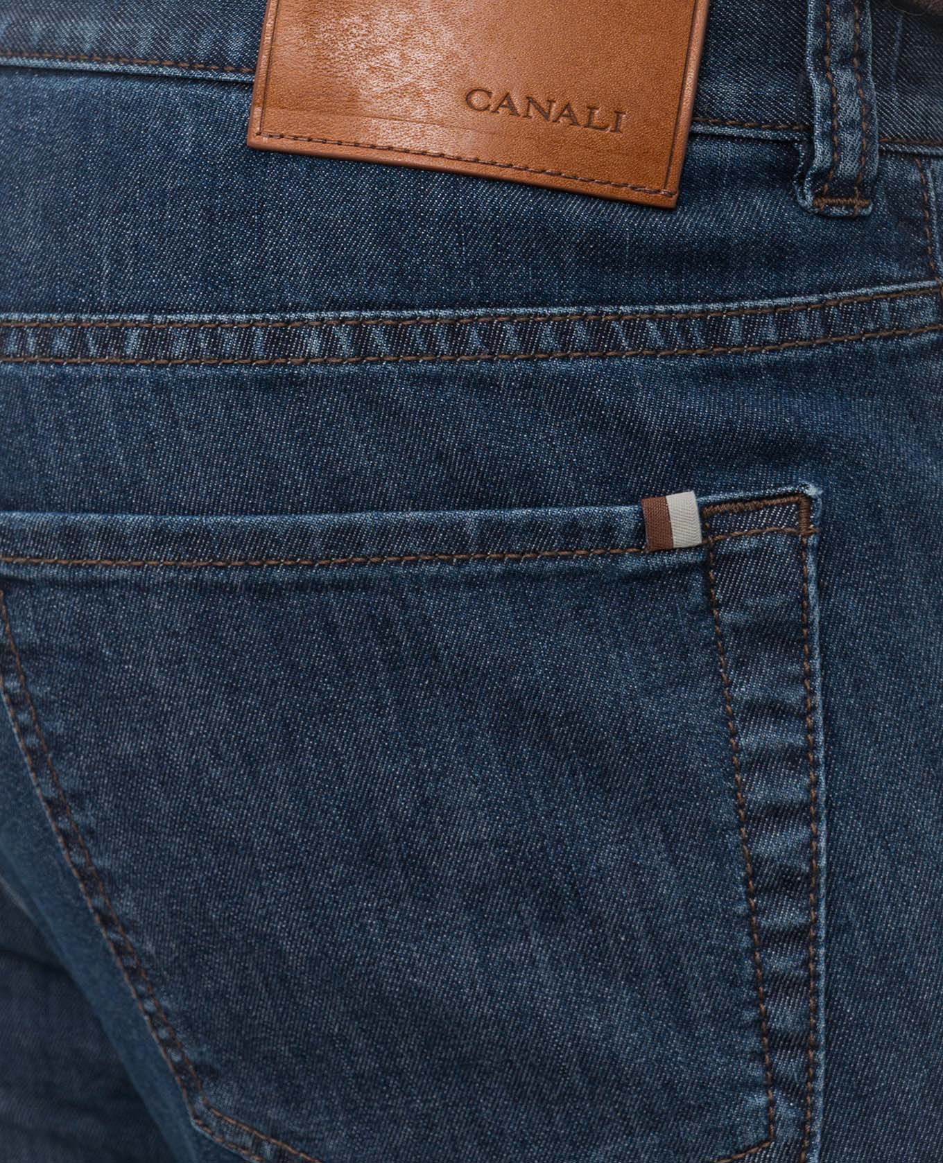 

Blue jeans with logo patch Canali