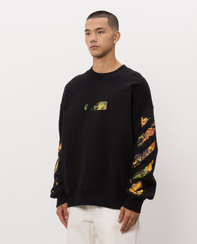 Off-White Black hoodie with Spices Arrow print 44MBA054F26F002