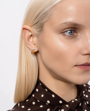 Valentino Gold earrings with VLogo emblem 8W2J0X81DHC