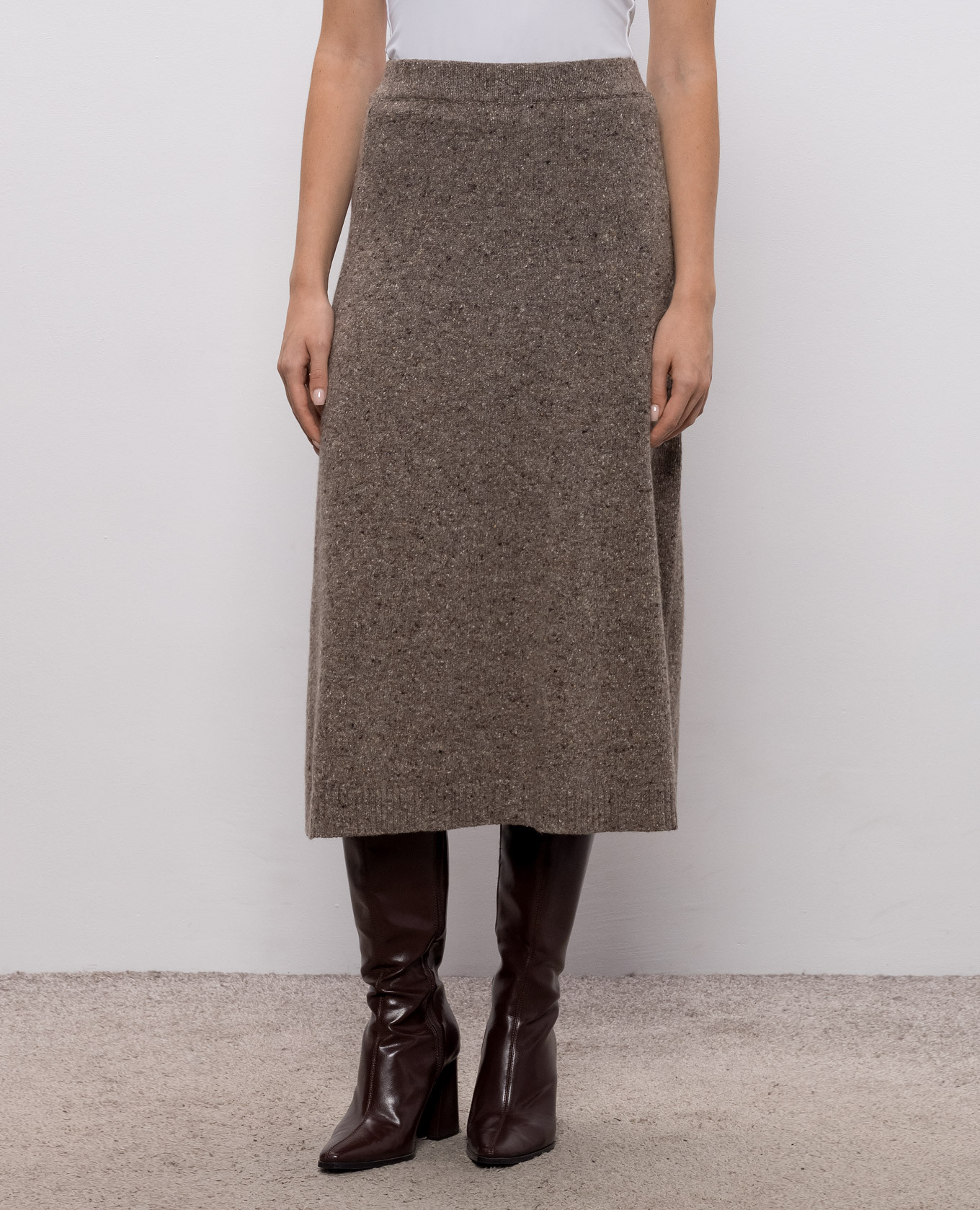 ALOA brown skirt with wool and silk Max Mara Weekend 3
