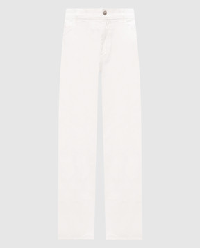 Palm Angels Ivory jeans with logo embroidery PMYA049S26DEN007