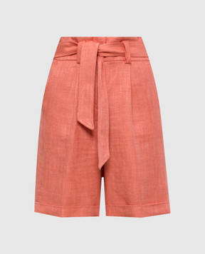 Peserico Coral Linen High-Rise Shorts P04191A02112