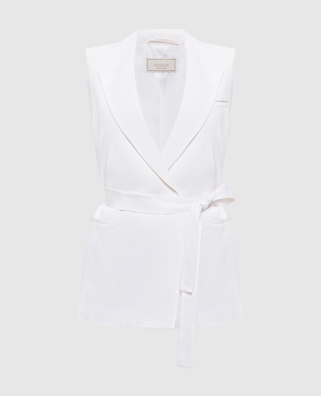 Gilet blanc croisé en lin