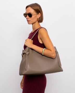 YUZEFI Gyoza brown leather tote bag GYOZATOTEPEBBLEGRAINLEA