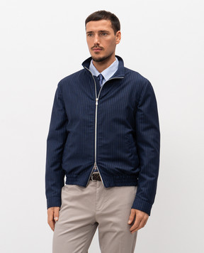 Brunello Cucinelli Blue striped wool jacket MZ4096580