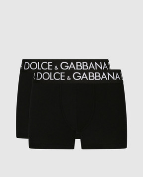 Dolce&Gabbana Set of black boxer briefs with contrasting logo M9D70JONN97