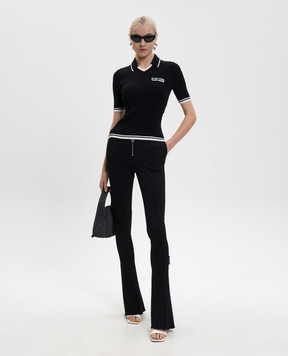 Off-White Black ribbed polo with logo 2HV007S26KNI001