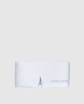 Dore & Rose Blue striped silk sleep mask DEEPSLEEPMASK