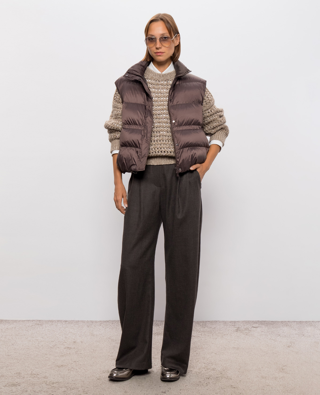 Brown down vest Brunello Cucinelli 2