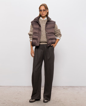 Brunello Cucinelli Dark brown high-rise pants MG550P9026