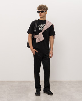 Palm Angels Black T-shirt with Pool brand print PAMAA001JR015