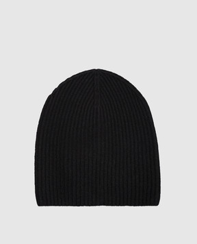 Allude Black cashmere hat with lapel 26511244
