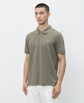 Woolrich Khaki polo with piping CFWOPO2000MRUT5348