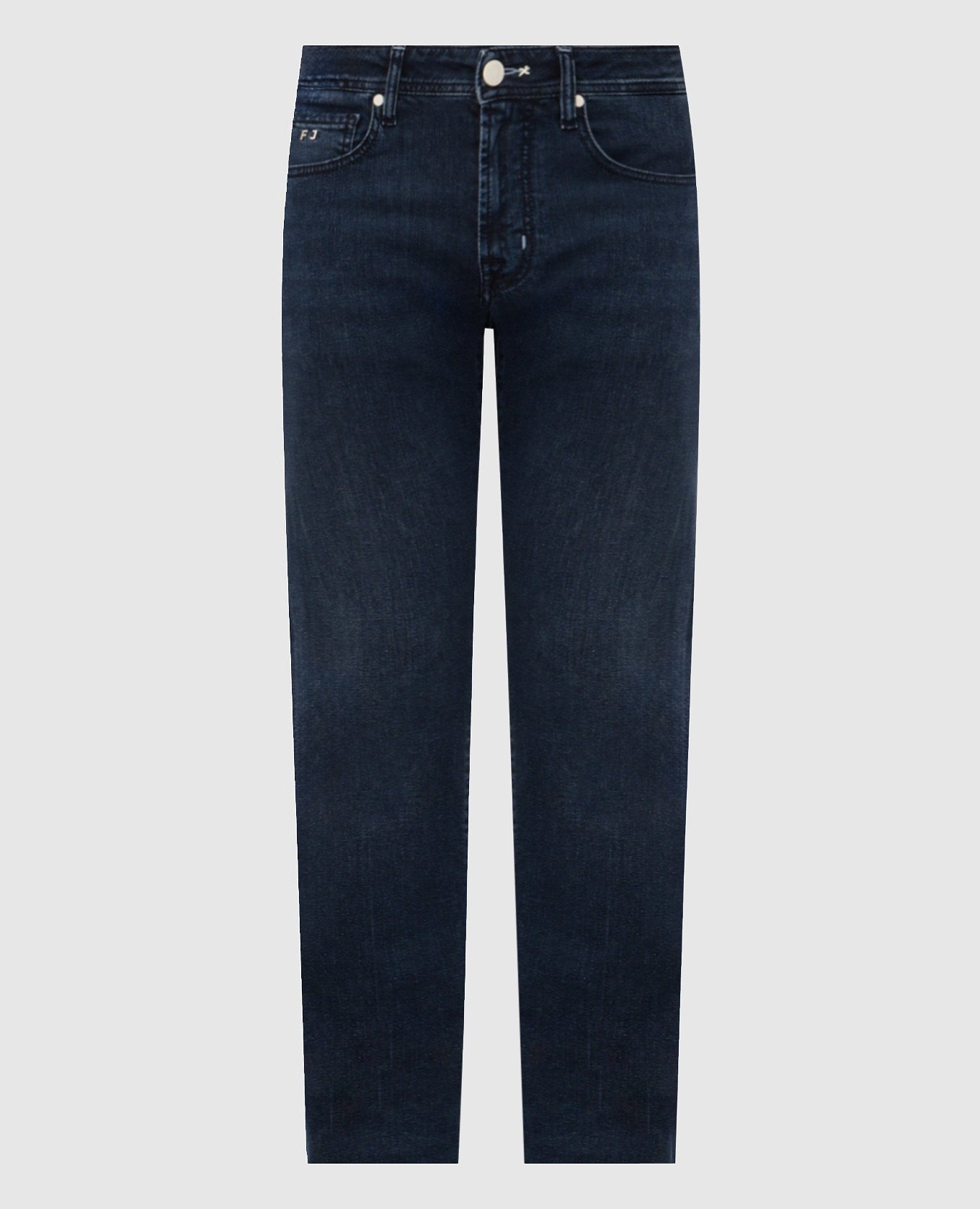 Michelangelo blue jeans with logo patch Tramarossa