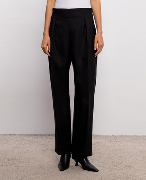 Khaite Somera black wool and silk pants 3190582