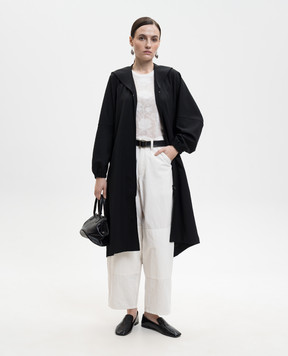 Y`S Yamamoto Black wool cloak YKJ41130