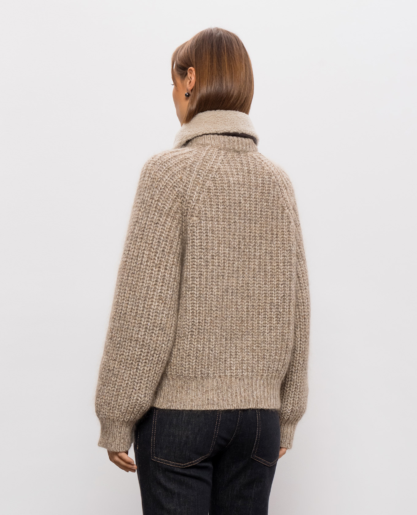 Beige cashmere cardigan Brunello Cucinelli 4