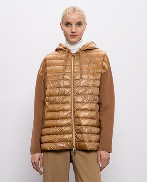 Herno Brown hooded combination jacket MP000156D72098