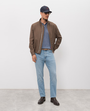 Brunello Cucinelli Blue jeans with logo patch M283PO1090