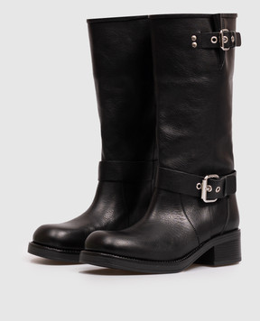 Max Mara Weekend Black leather boots ADDOBBO WKAADDOBBO