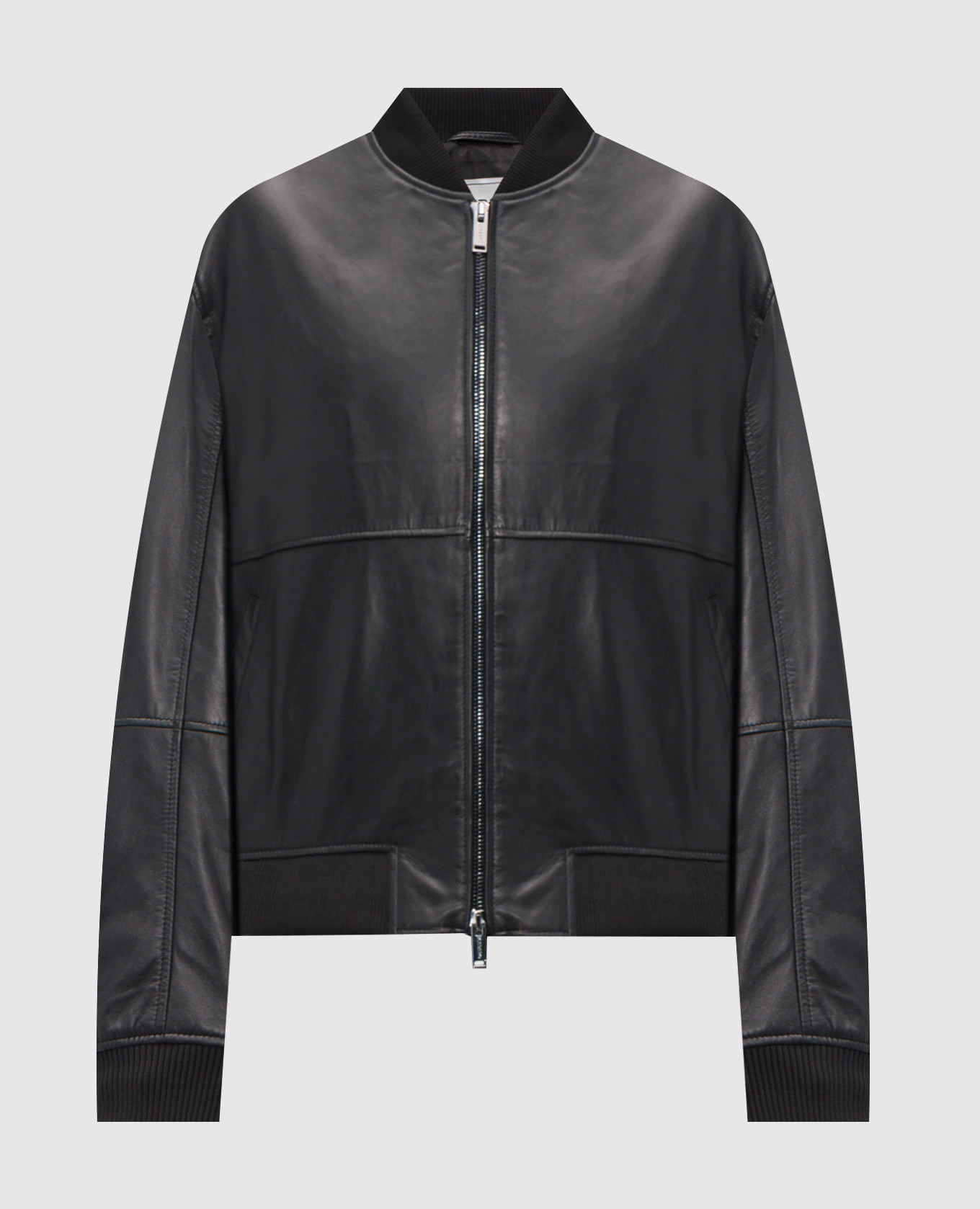 leather bomber jacket with brand patch Iceberg