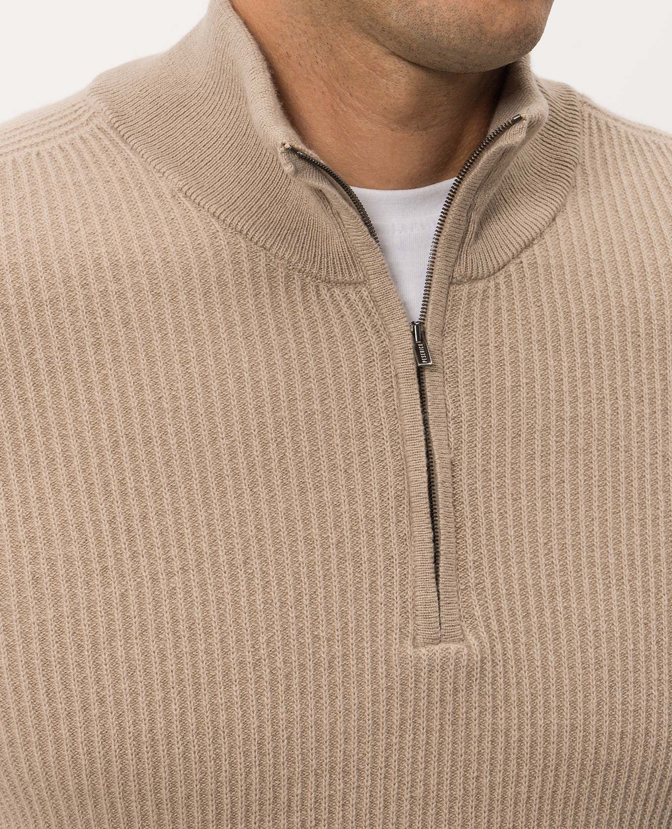 Beige cashmere jumper with zipper Peserico 5