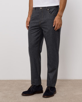 Brunello Cucinelli Gray wool pants M038PF1012
