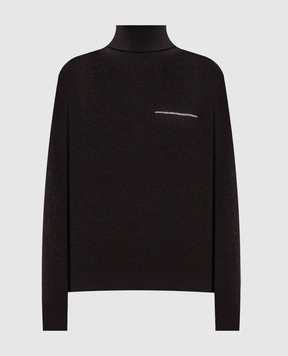 Peserico Brown wool, silk and cashmere sweater S99994F12K09283