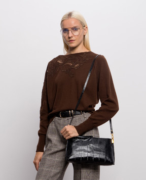 Gianni Chiarini Black Leather Fanny Crossbody Bag BS12644EEL