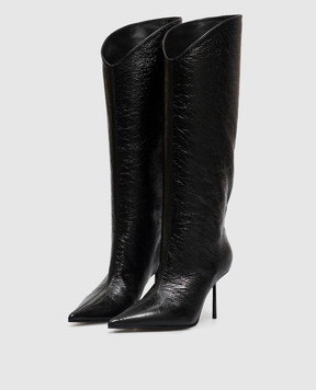 Le Silla Futura black leather glossy boots 4154G080BXPPCAM