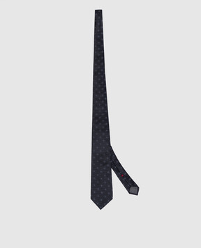Brunello Cucinelli Blue patterned silk tie MI8850018