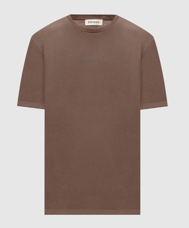 Brown T-shirt with logo print