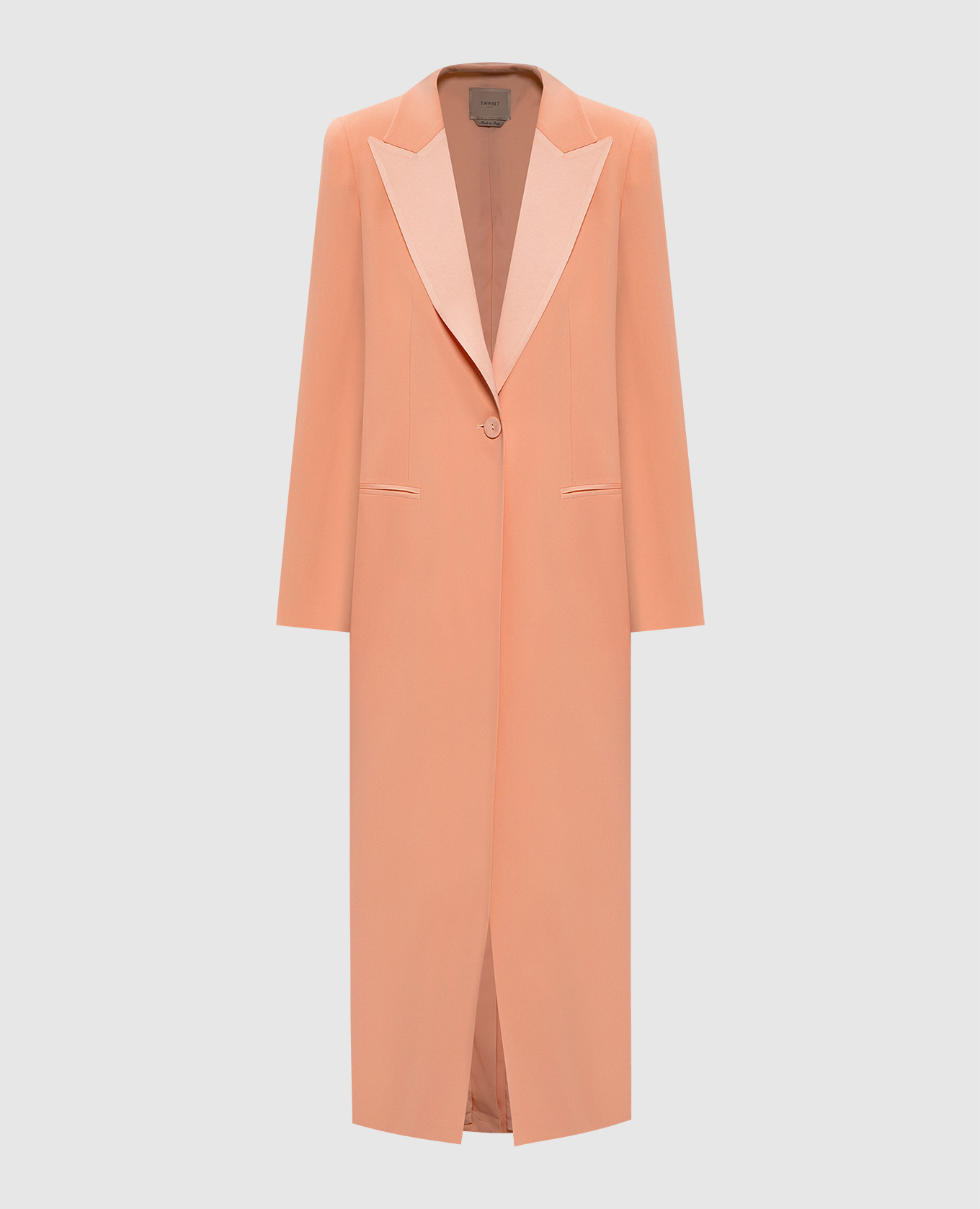 Orange coat with logo
