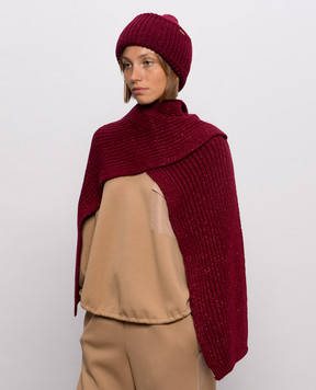 Twinset Burgundy scarf with lurex 262TA4621