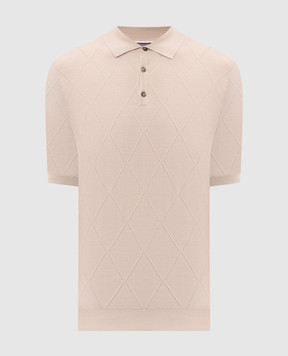 Peserico Beige polo shirt with geometric pattern R59489F149173Q