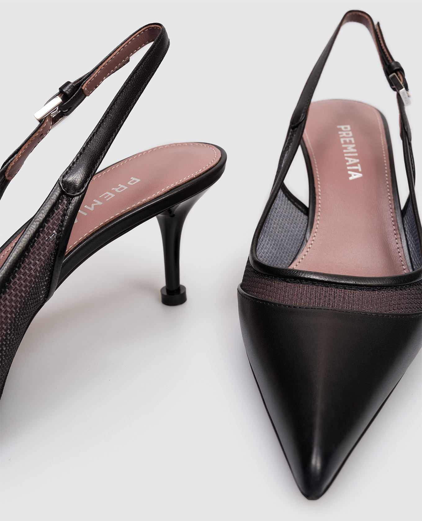 

Black combination slingbacks Premiata