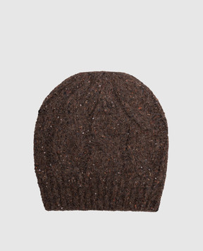 Peserico Brown hat with alpaca wool and silk S36230F03B9202