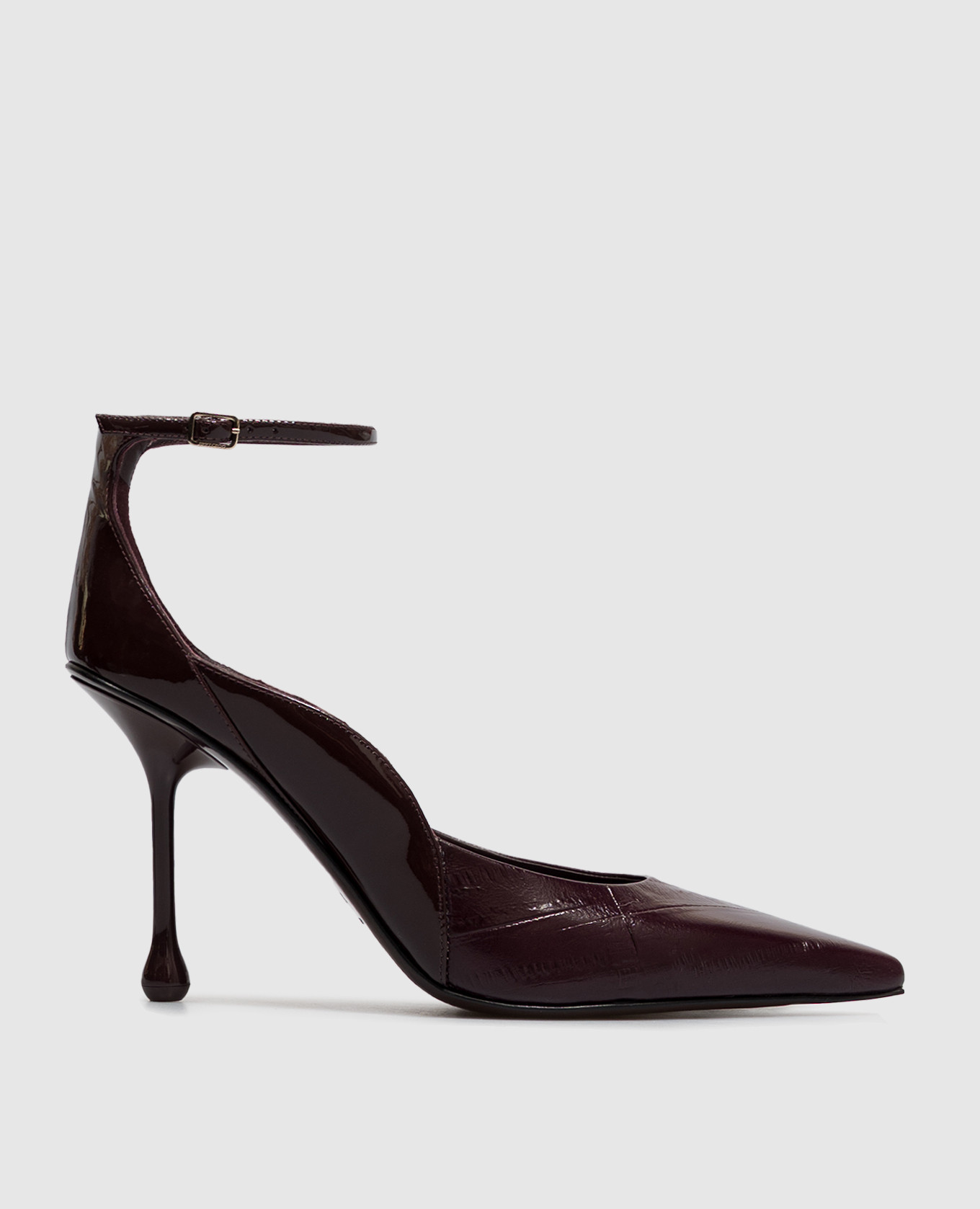Quinci burgundy leather sandals with eel-like embossing Jimmy Choo