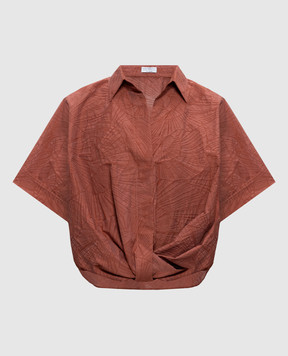 Brunello Cucinelli Terracotta patterned shirt MQ988MX626