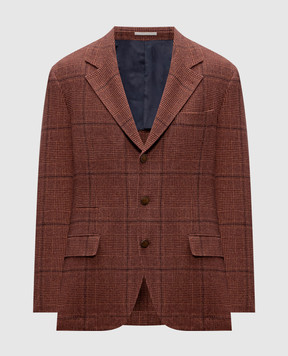 Brunello Cucinelli Brown silk, wool and cashmere jacket MV4647BTDH