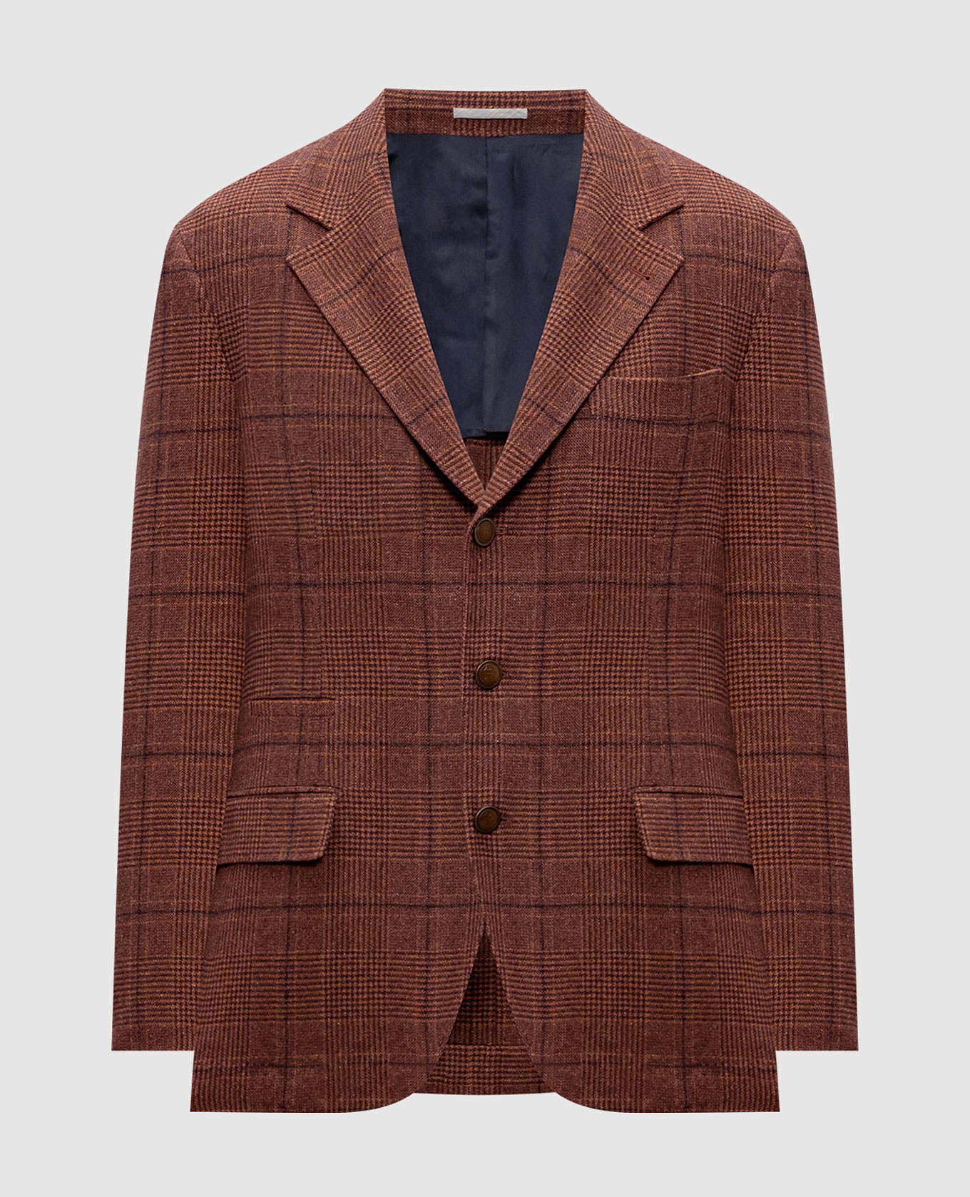 Brown silk, wool and cashmere jacket Brunello Cucinelli