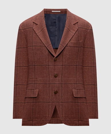 Brown silk, wool and cashmere jacket