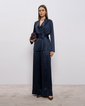 JOSEPH Archer blue double-breasted silk jacket JF009608