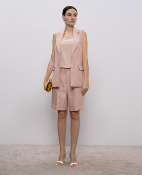 Peserico Pink linen shorts A04083Z02606