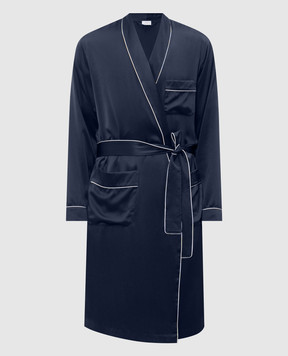 Zimmerli Blue silk robe 600075131447
