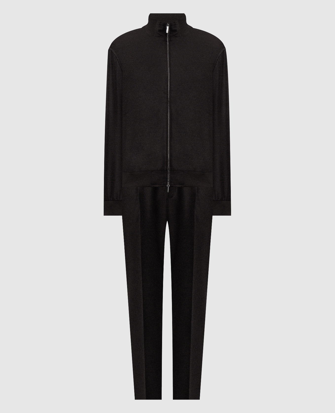 Black wool and cashmere tracksuit